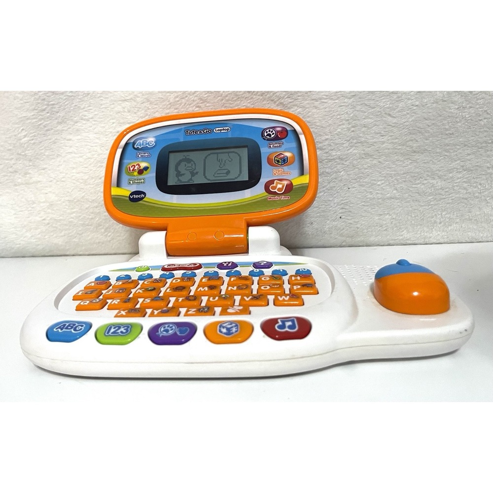 V Tech My Own Leaptop Learning Interactive Laptop Computer Green TESTED-WORKS!